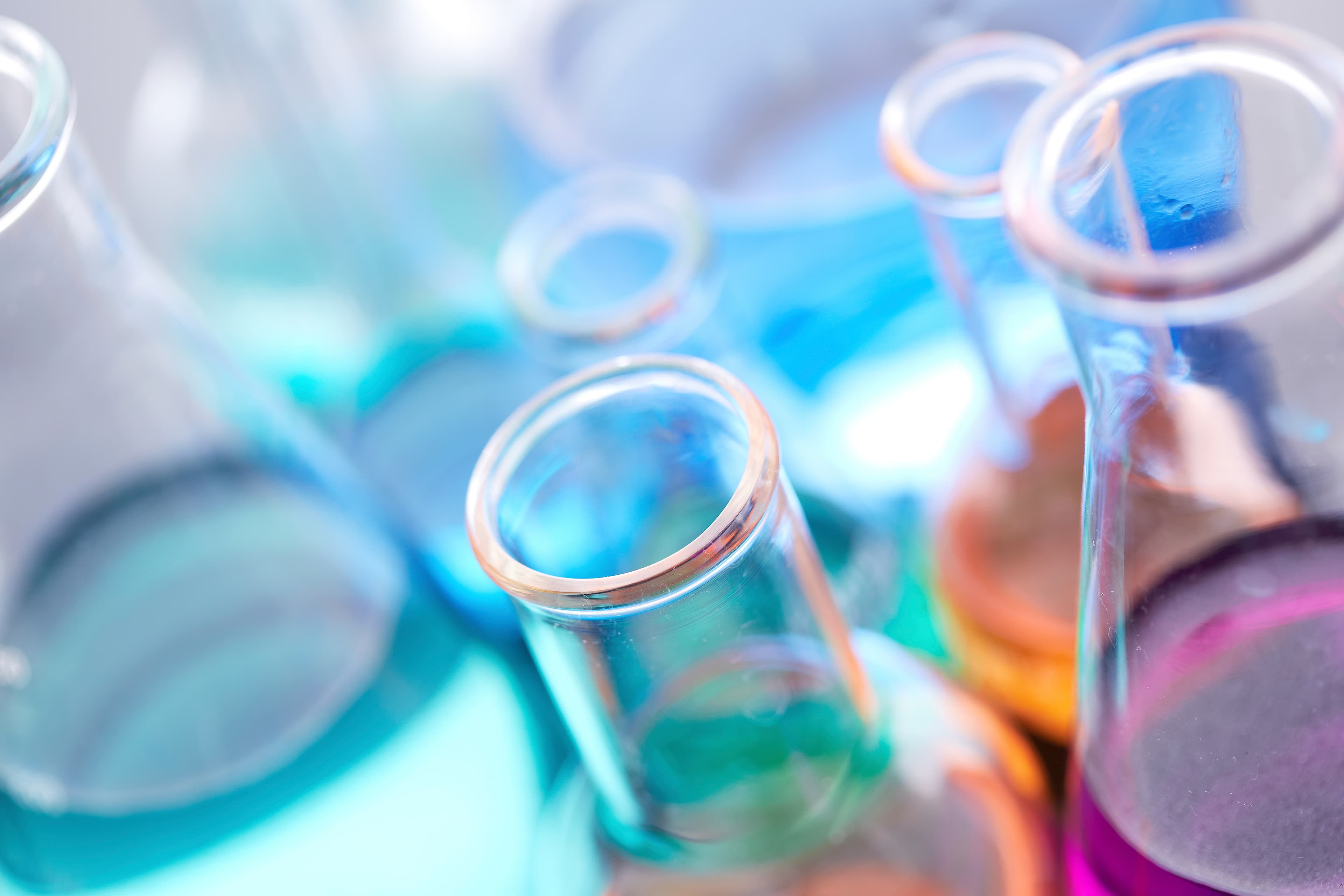 Laboratory glassware in the Umiya Industries QC lab